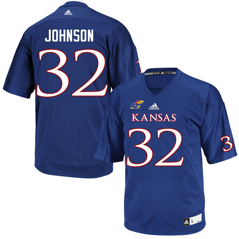 Men #32 Terrence Johnson Kansas Jayhawks College Football Jerseys Sale-Royal